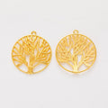 Vintage Round Tree Of Life Charms in Multiple Finishes for Jewelry Making view 4