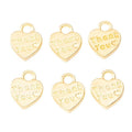 Thank You Heart Metal Charms in Seven Finish Options view 4
