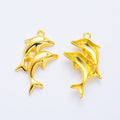 Three Dolphin Metal Charms in Five Metallic Finishes view 4