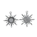 Sunburst Round Cabochon Setting Charms in Four Finishes view 4