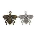 Detailed Bee Metal Charms in Antique Bronze and Silver view 4