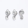 Curled Tape Measure Metal Charm Pendant in 2 Finishes for DIY Jewelry view 4
