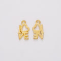 I Love Letter Jewelry Pendant Charm in Six Metal Finishes view 4