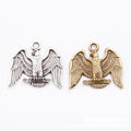 Spread-Wing Eagle Charms in Two Antique Metal Finishes view 4