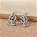 Anchor and Ship Wheel Metal Charm in Three Antique Finishes view 4