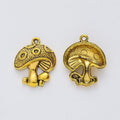 Detailed Mushroom Metal Charms in Three Antique Finishes view 4
