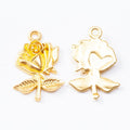 Rose Blossom Metal Charm in 4 Distinct Finishes for Jewelry Making view 4