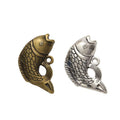 Curved Fish Charm In 2 Metal Finishes For Jewelry Making view 4