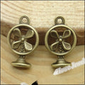 Table Fan Charm Alloy Jewelry Making Component in 2 Finish Options view 4