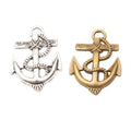 Rope Anchor Charm Textured Nautical Metal Pendant in Two Finishes view 4