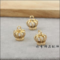 Mini Openwork Crown Charm In 2 Metal Finishes For Jewelry Making view 4