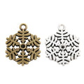 Openwork Snowflake Metal Charms in Two Antique Finishes view 4