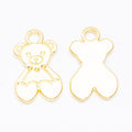 Heart-Holding Teddy Bear Charms in Three Metal Finishes view 4