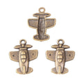 Small Airplane Charms in Two Antique Metal Finishes view 4
