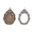 Rose Oval Cabochon Setting Alloy Jewelry Making Component in 2 Finish Options view 4