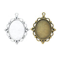 Ornate Oval Cabochon Bezel Pendants in Two Finishes view 4