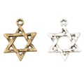 Open Star Of David Charm In Antique Bronze and Antique Silver Metal Finish view 4