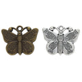 Embossed Broad Wing Butterfly Charm in 2 Metal Finishes for Jewelry Making view 4