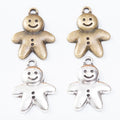 Smiling Gingerbread Person Charm Metal Jewelry Making Pieces view 4