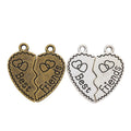 Best Friends Split Heart Metal Charm in 2 Finishes view 4