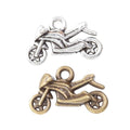 Vintage Style Metal Motorcycle Charm in 2 Metal Finishes view 4