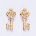 Scrollwork Heart Key Charms in Six Metal Finishes for Jewelry Making view 4
