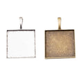 25 mm Square Cabochon Pendant Trays in Two Finishes view 4