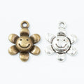 Smiling Sunflower Charm in 2 Metal Finishes for Jewelry Making view 4