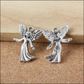 Detailed Winged Angel Charms in Two Antique Metal Finishes view 4
