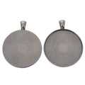 Round Cabochon Pendant Setting in Four Metallic Finishes view 4