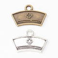 Antique Nurse Cap With Cross Metal Charm, Two Finishes view 4