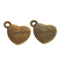 Grandma-Engraved Heart Metal Charm Pendant in 3 Finishes for DIY Jewelry view 4