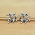 Ship Wheel and Anchor Metal Charm Pendants in 2 Finishes view 4