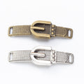 Textured Belt Buckle Connector in Multiple Metal Finishes for Jewelry Making view 4