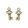 Small Ornate Key Charm in Seven Metal Finishes for Jewelry view 4