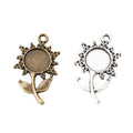Sunflower Bezel Setting in 2 Metal Finishes for Jewelry Making view 4