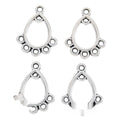 Vintage Style Metal Teardrop Five Loop Connector in 4 Metal Finishes view 4