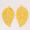 Openwork Filigree Leaf Pendant Metal Jewelry Making Component view 4