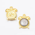 Enamel Alarm Clock Metal Charm 3 Finish Options Craft Supply view 4
