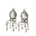 Dimensional Oval Back Chair Charms in Antique Bronze and Silver view 4