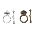Crown Ring Toggle Clasps in Antique Bronze and Silver view 4