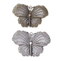 Openwork Textured Butterfly Metal Charm Pendant Jewelry Making Component view 4