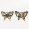 Large Filigree Butterfly Metal Charms in Three Finishes view 4