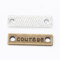 Courage Word Metal Connector Bars In Two Finishes For Jewelry Making view 4