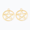 Pentagram Circle Metal Pendant Charms in 3 Distinct Finishes view 4