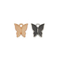 Vintage Style Metal Dotted Butterfly Pendant in 2 Metal Finishes view 4