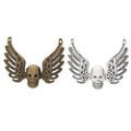 Winged Skull Connector Charm in 2 Metal Finishes for Jewelry Making view 4