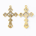 Ornate Crucifix Metal Pendant Charms in 3 Distinct Finishes view 4