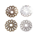 Antique Metal Openwork Flower Bead Cap With Textured Detail, 2 Finishes view 4