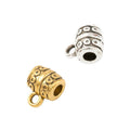 Dotted Barrel Large Hole Bail Bead in Gold and Silver Tones view 4